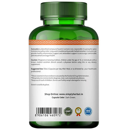 Simply Herbal Pure Turmeric Curcumin & Piperine Extract Capsule