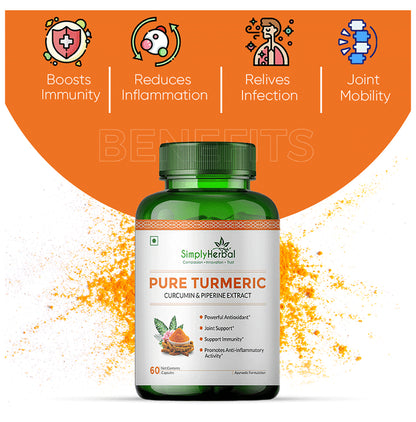 Simply Herbal Pure Turmeric Curcumin & Piperine Extract Capsule