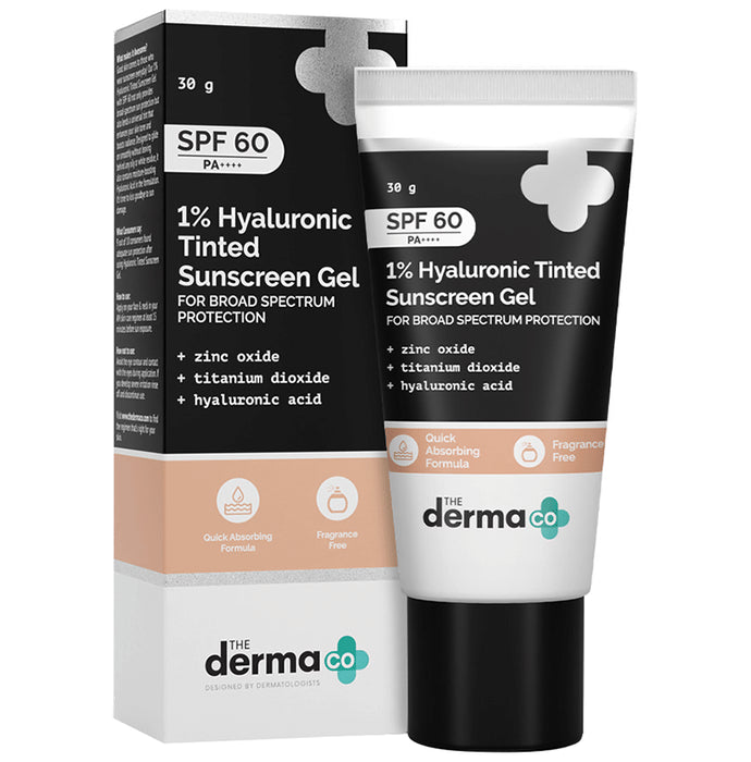 The Derma Co 1% Hyaluronic Tinted Sunscreen Gel SPF 60 PA++++