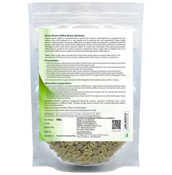 Sinew Nutrition Green Coffee Beans (800gm Each)