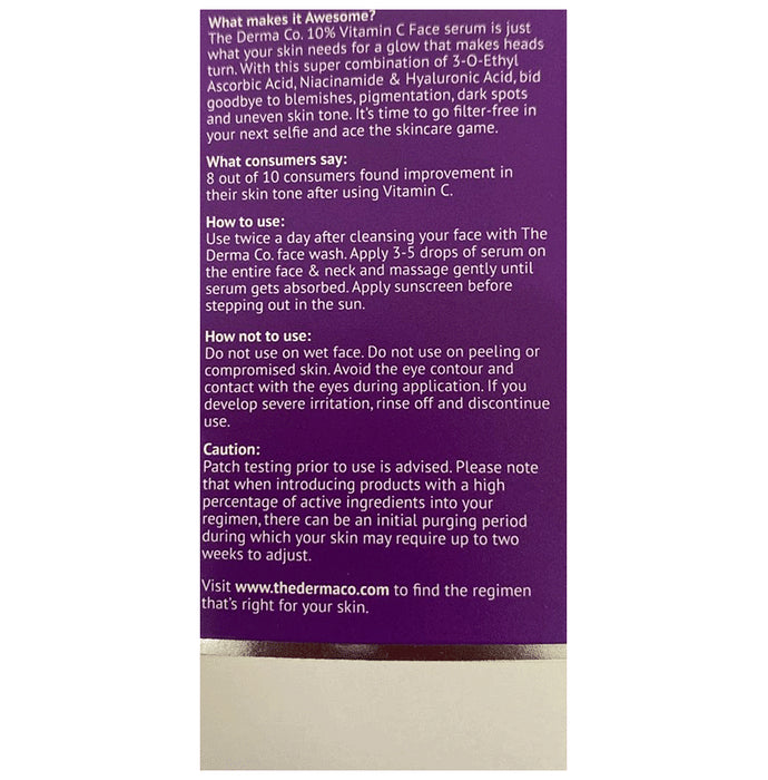 The Derma Co 10% Vitamin C Face Serum with Niacinamide | For Skin Radiance | Brightening Face Care Product