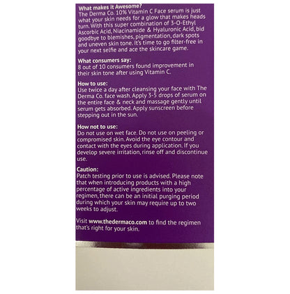 The Derma Co 10% Vitamin C Face Serum with Niacinamide | For Skin Radiance | Brightening Face Care Product