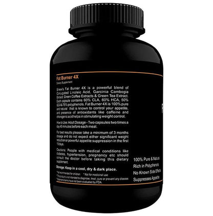 Sinew Nutrition Natural Fat Burner 4X (Green Tea, CLA, Green Coffee & Garcinia Cambogia Extract) - 1200mg