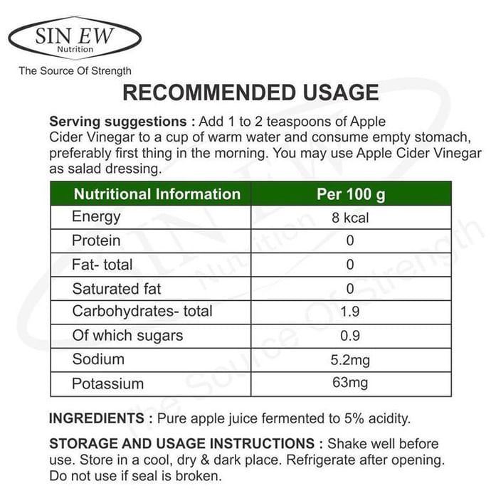 Sinew Nutrition Raw Apple Cider Vinegar