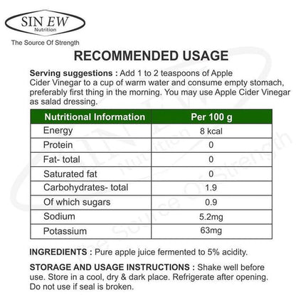 Sinew Nutrition Raw Apple Cider Vinegar