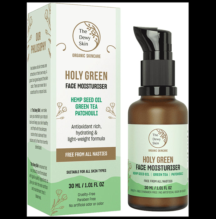 The Dewy Skin Holy Green Face Moisturiser - Classic Derma