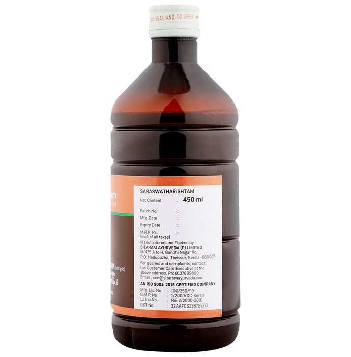 Sitaram Ayurveda Saraswatharishtam(With Gold)