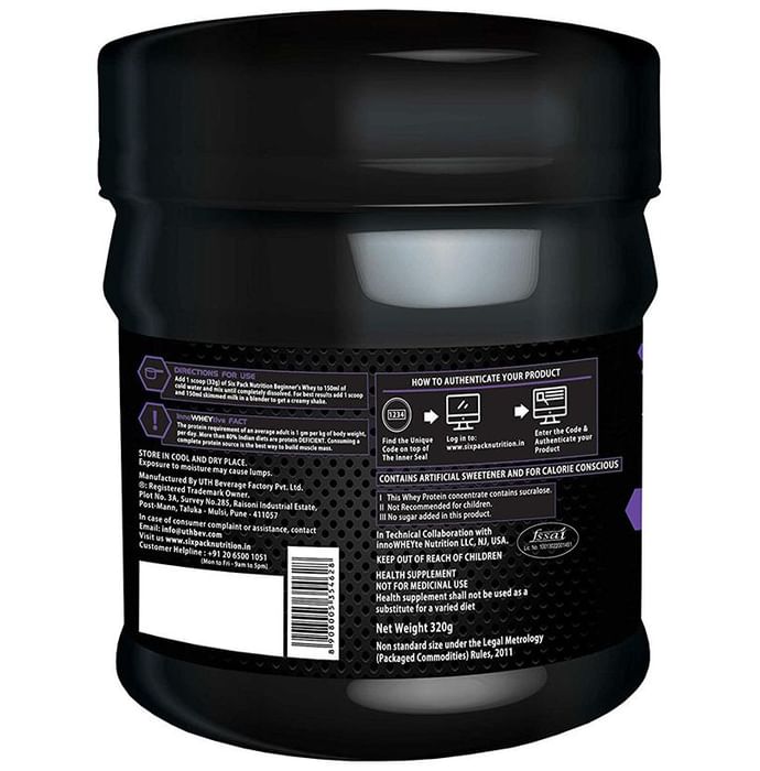 Sixpack Nutrition Beginner's Whey Protein Concentrate Powder Kesar Kulfi