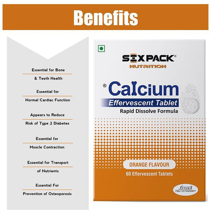 Sixpack Nutrition Calcium Orange Effervescent Tablet