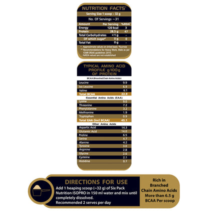 Sixpack Nutrition Iso Pro 100% Whey Protein Isolate Powder Coffee Caramel