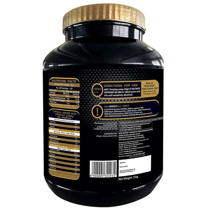 Sixpack Nutrition Iso Pro 100% Whey Protein Isolate Powder Vanilla Berry Cream