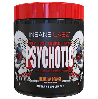 Insane Labz Psychotic Infused Pre-Workout Power House Powder Hawaiian Orange - Classic Derma