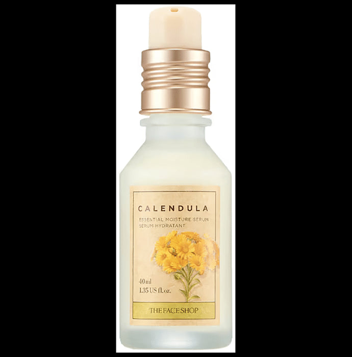 The Face Shop CalendulaEssential Moisture Serum With Squalane, Face Serum To Reduce Redness & Calm Irritated Skin - Classic Derma