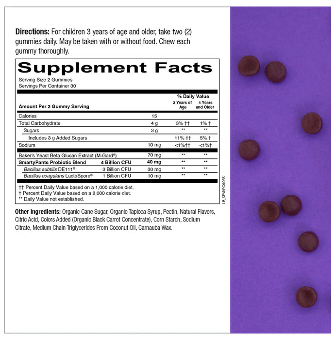 Smarty Pants kids Prebiotic and Probiotic Immunity Formula Gummies