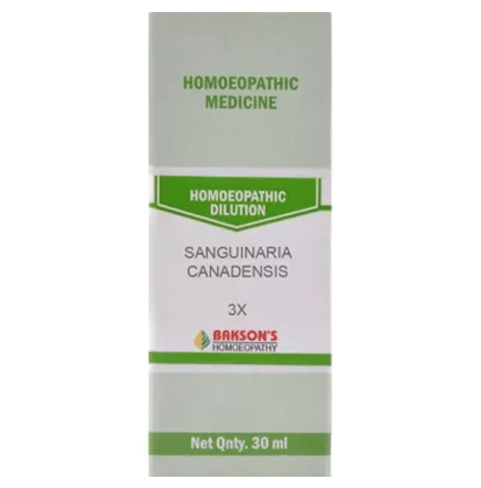 Bakson's Homeopathy Sanguinaria Canadensis Dilution 3X - Classic Derma