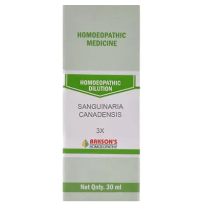Bakson's Homeopathy Sanguinaria Canadensis Dilution 3X - Classic Derma
