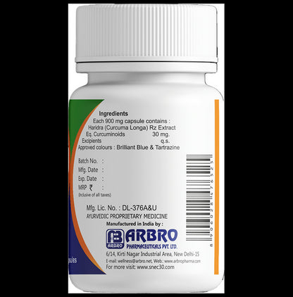 Snec 30 Liquid Turmeric Curcumin Capsule US Patent | Supports Joint, Heart & Brain Health