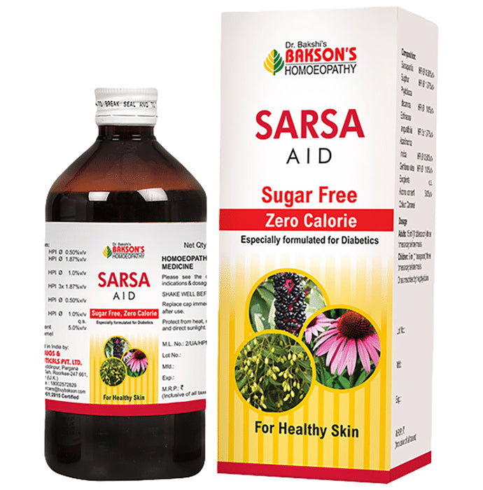 Bakson's Homeopathy Sarsa Aid Syrup Sugar Free