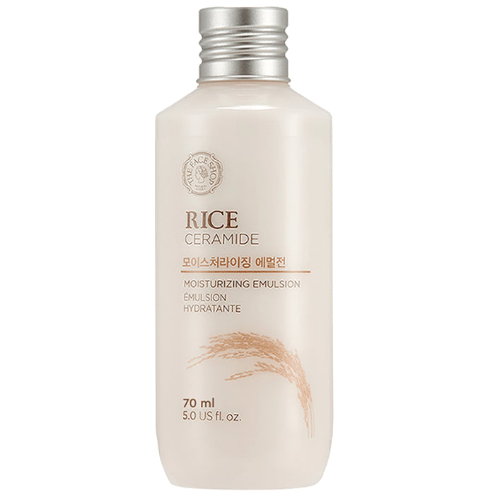 The Face Shop Rice & Ceramide Moisturizing Emulsion, Lightweight Everyday Face Cream That Locks Skin Moisture - Classic Derma