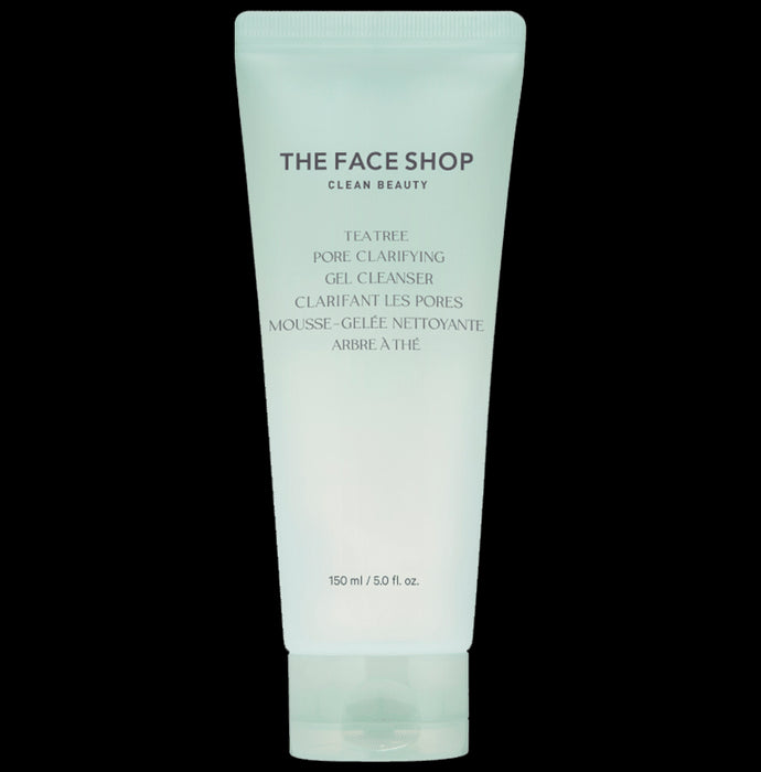 The Face Shop Tea Tree Pore Clarifying Gel Cleanser With Ip- Bha, Pha & Hyaluronic Acid, Gel To Foam Face Wash For Acne & Sensitive Skin - Classic Derma