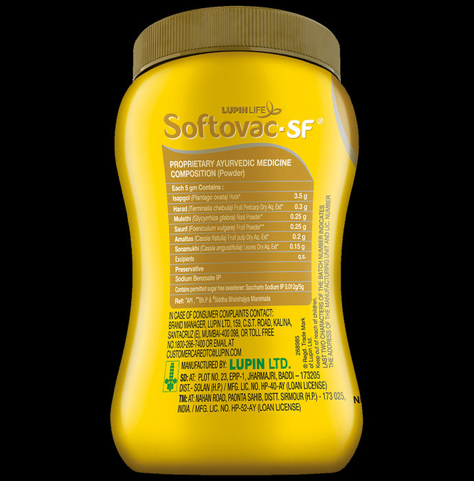 Softovac -SF Bowel Regulator Powder | For Constipation, Digestion & Liver Care | Stomach Care | Sugar-free