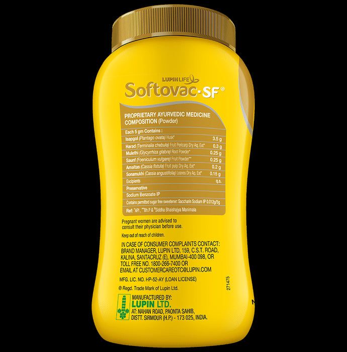 Softovac -SF Bowel Regulator Powder | For Constipation, Digestion & Liver Care | Stomach Care | Sugar-free