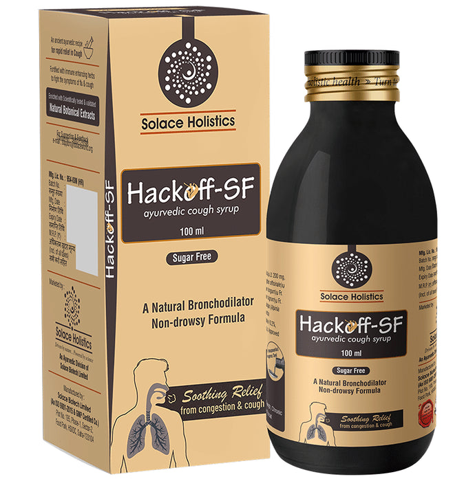 Solace Holistics Hackoff Cough Syrup Sugar Free - Classic Derma