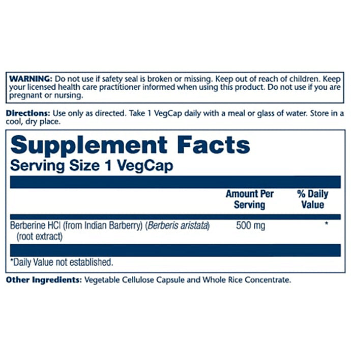 Solaray Berberine 500mg Vegcaps | For Blood Glucose Support