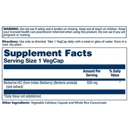Solaray Berberine 500mg Vegcaps | For Blood Glucose Support