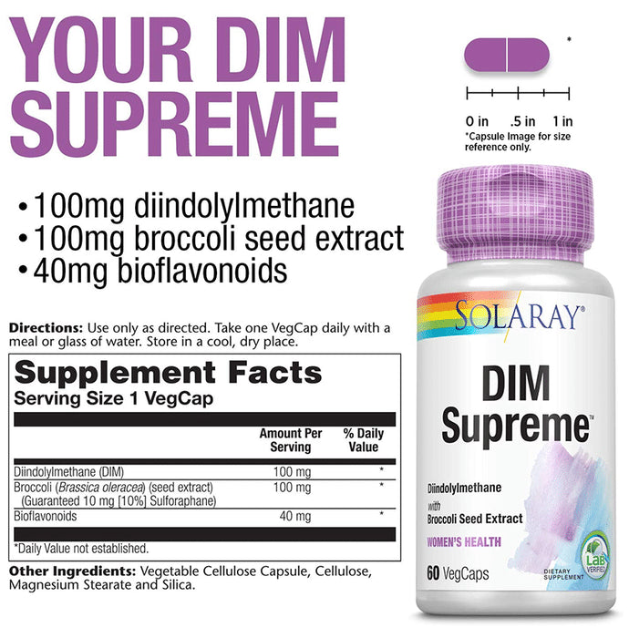 Solaray Dim Supreme Vegcap | For Women's Health