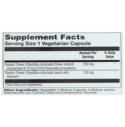 Solaray Passion Flower Aerial Extract 250mg Veg Cap
