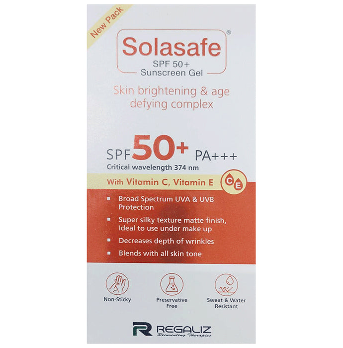 Solasafe SPF 50+ Silicone Sunscreen Gel PA+++ | With Vitamin C & Vitamin E - Classic Derma