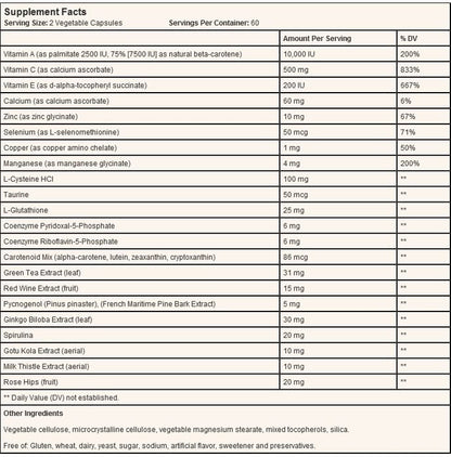 Solgar Advanced Antioxidant Formula Vegetable Capsule