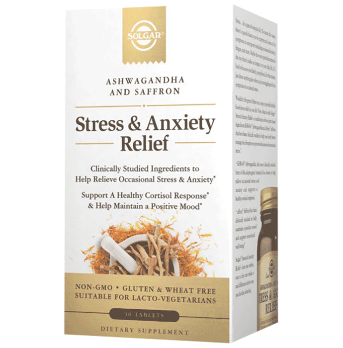 Solgar Ashwagandha & Saffron Stress & Anxiety Relief Tablet - Classic Derma