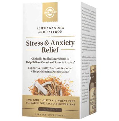Solgar Ashwagandha & Saffron Stress & Anxiety Relief Tablet - Classic Derma