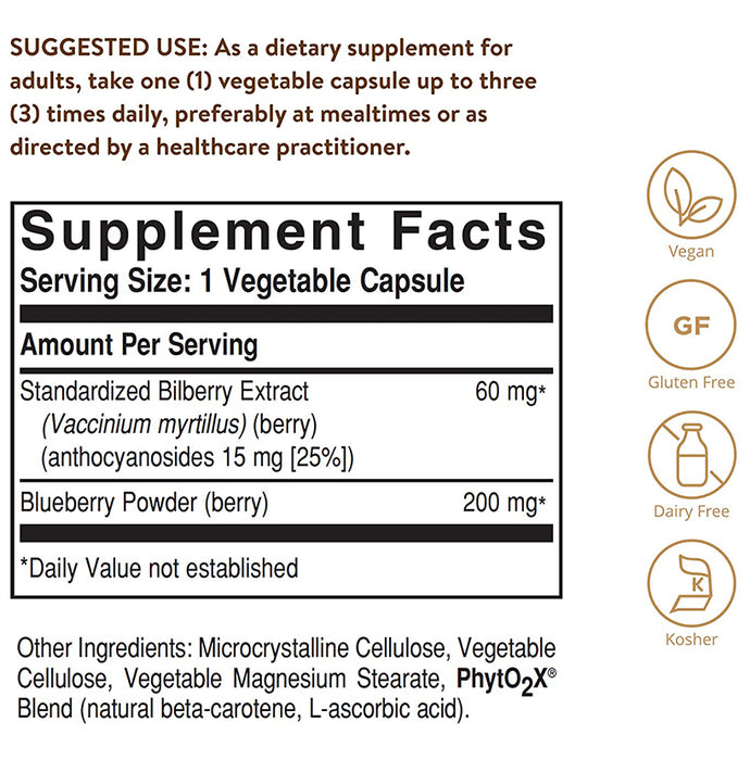 Solgar Bilberry Berry Extract Vegetable Capsule