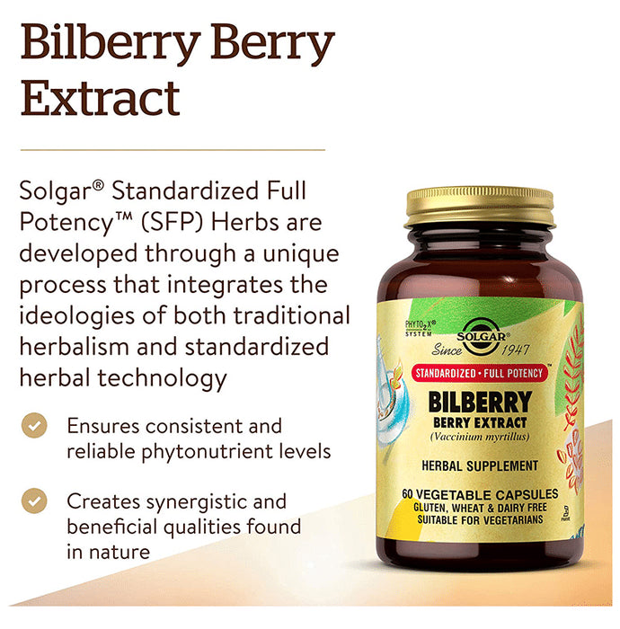 Solgar Bilberry Berry Extract Vegetable Capsule