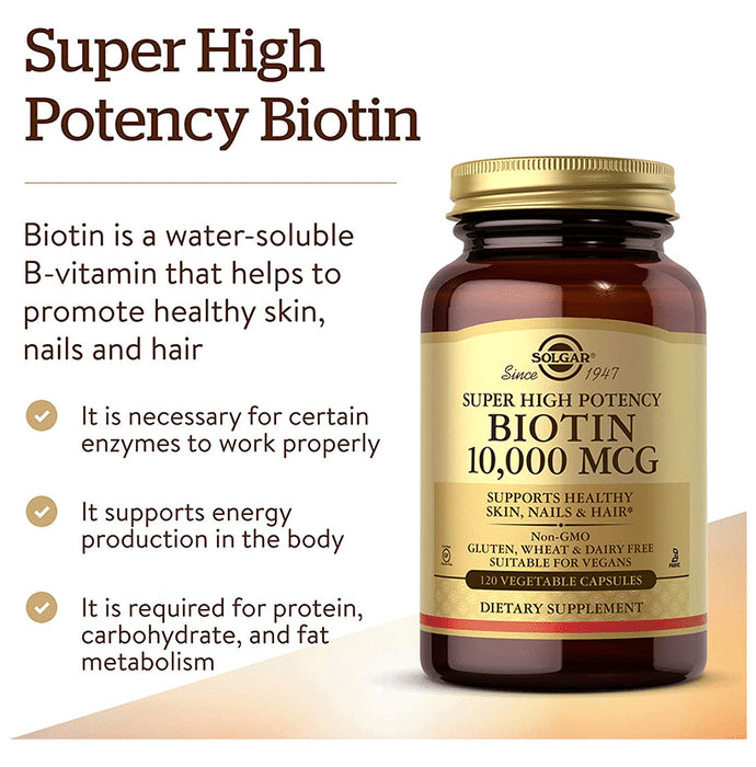 Solgar Biotin 10000mcg Vegetable Capsules