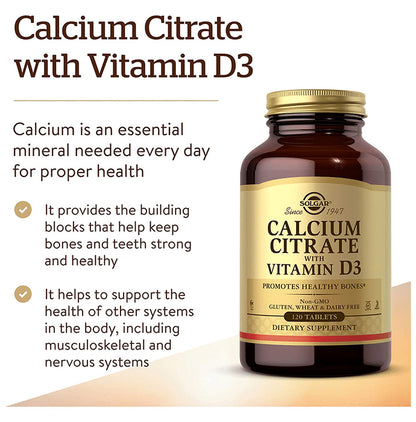Solgar Calcium Citrate with Vitamin D3 Tablet