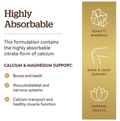 Solgar Calcium Magnesium Citrate Tablet