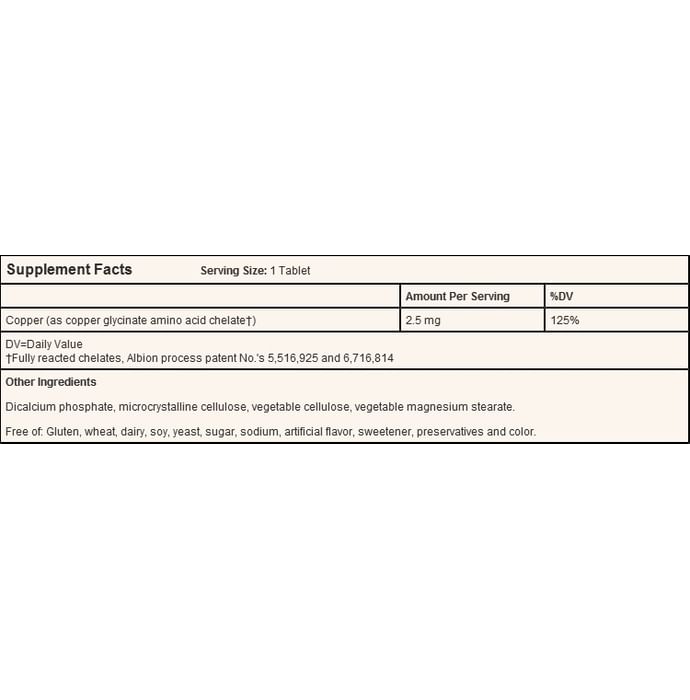 Solgar Chelated Copper Tablet