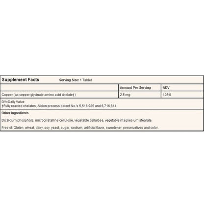 Solgar Chelated Copper Tablet