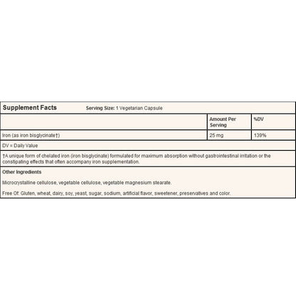 Solgar Gentle Iron 25mg Vegetable Capsule