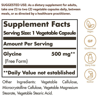 Solgar Glycine 500mg Vegetable Capsule