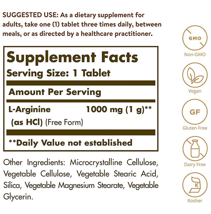 Solgar L-Arginine 1000mg Tablet