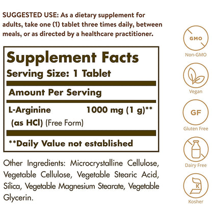 Solgar L-Arginine 1000mg Tablet