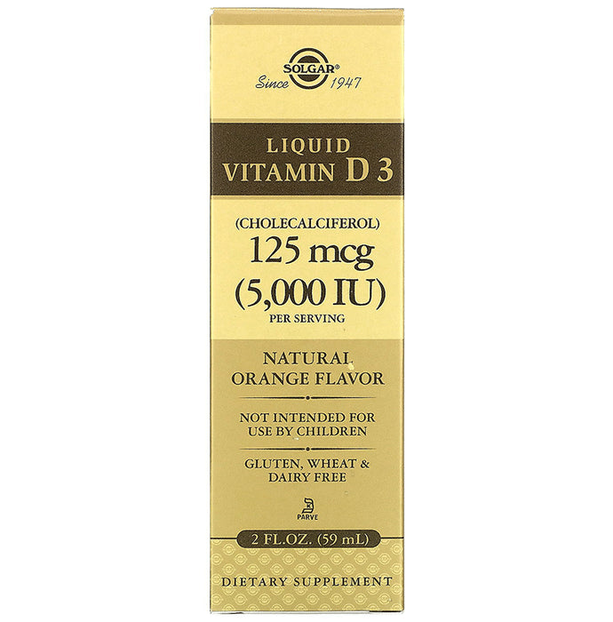 Solgar Liquid Vitamin D3 125mcg 5000IU Natural Orange - Classic Derma