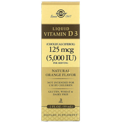 Solgar Liquid Vitamin D3 125mcg 5000IU Natural Orange - Classic Derma