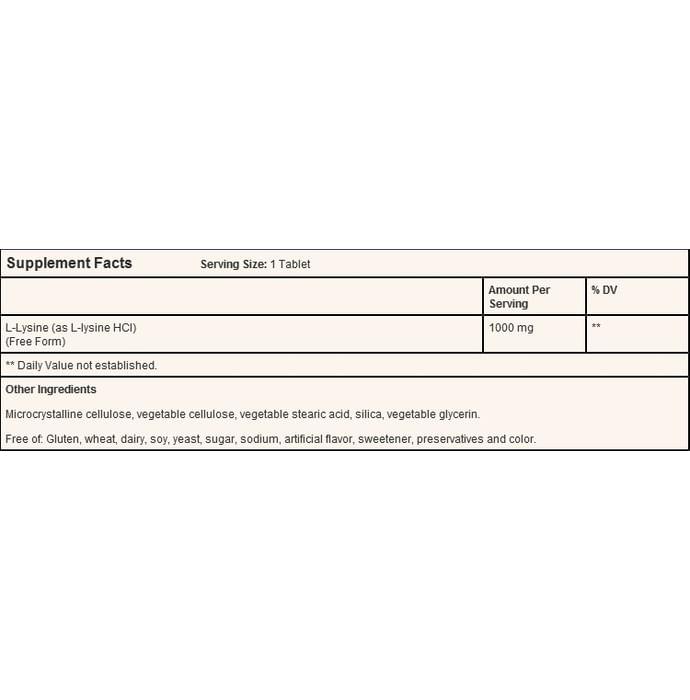 Solgar L-Lysine 1000mg Tablet