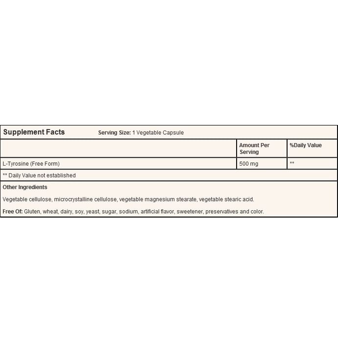 Solgar L-Tyrosine 500mg Vegetable Capsule